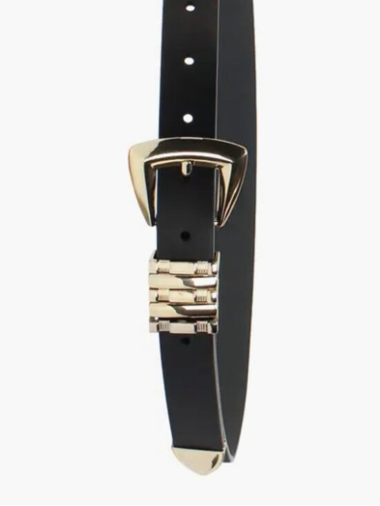 Linea Pelle Multi Keeper Faux Leather Belt – Small, Black – NWT